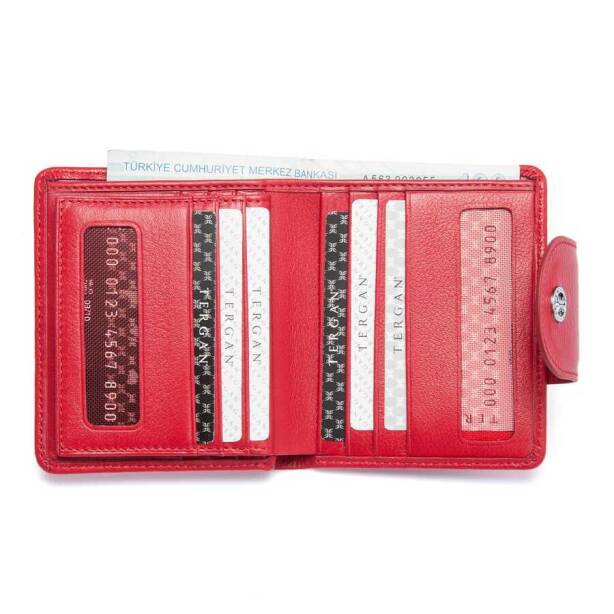 Kırmızı Hakiki Deri Kadın Cüzdan - S1CB00005674-A86 - Tergan