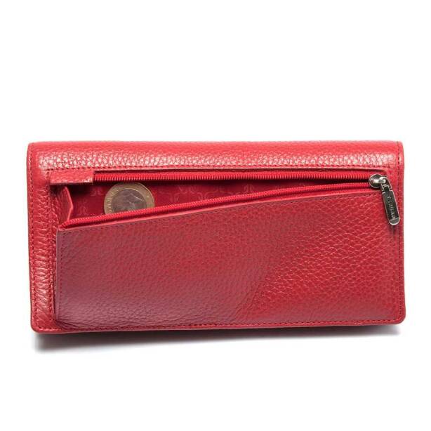 Kırmızı Hakiki Deri Kadın Cüzdan - S1CB00005685-B68 - Tergan