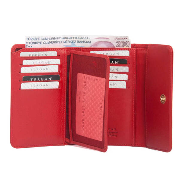 Kırmızı Hakiki Deri Kadın Cüzdan - S1CB00005730-A86 - 3