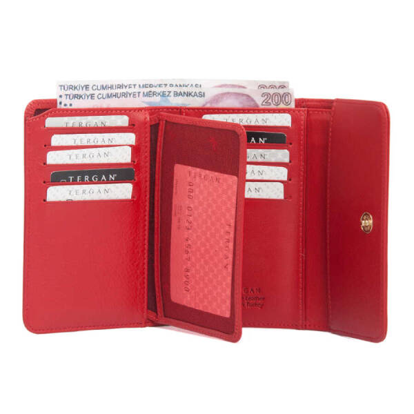Kırmızı Hakiki Deri Kadın Cüzdan - S1CB00005730-A86 - 3
