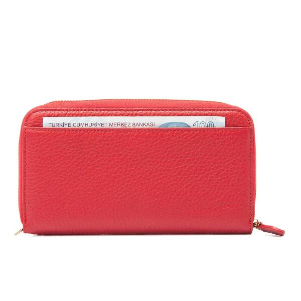 Kırmızı Hakiki Deri Kadın Cüzdan - S1CB00005734-B68 - 3