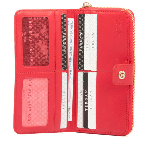 Kırmızı Hakiki Deri Kadın Cüzdan - S1CB00005789-H4B - 3