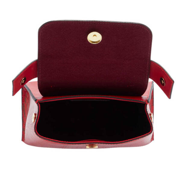 Kırmızı Deri Kadın El Çantası - S23K1BC80128-D5J - 4