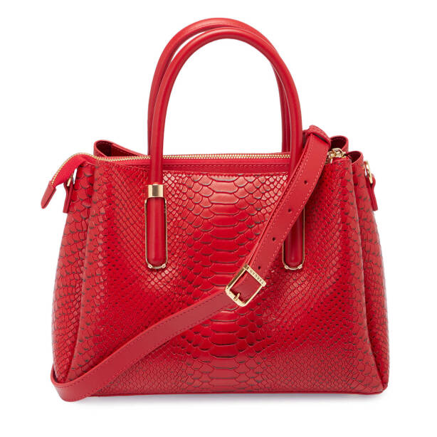 Kırmızı Deri Kadın El Çantası - S24K1BC80350-D5J - Tergan