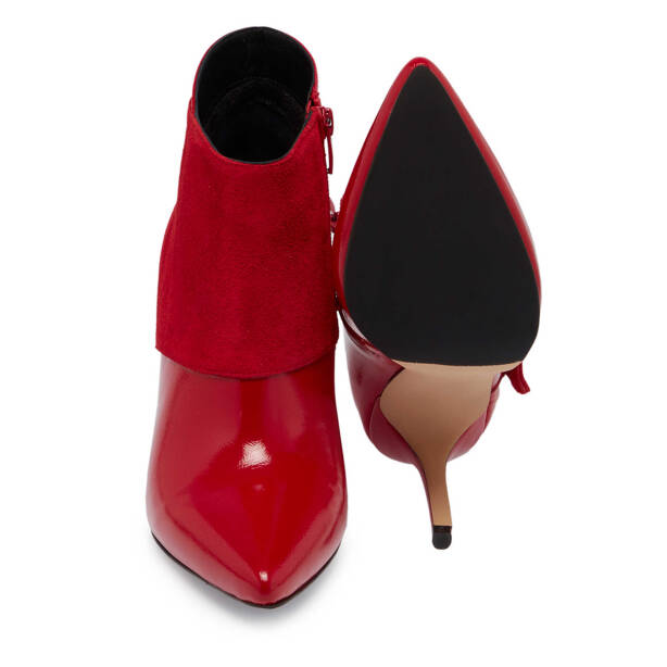 Kırmızı Hakiki Deri Kadın Klasik Bot - K23K1BT67061-O37 - 4