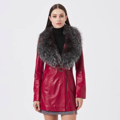 Kırmızı Deri Kadın Mont - K23KDM320384-Q3S 