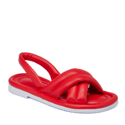 Kırmızı Deri Kadın Sandalet - K24Y1SN67414-A30 - 1