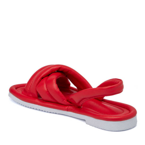 Kırmızı Deri Kadın Sandalet - K24Y1SN67414-A30 - 2