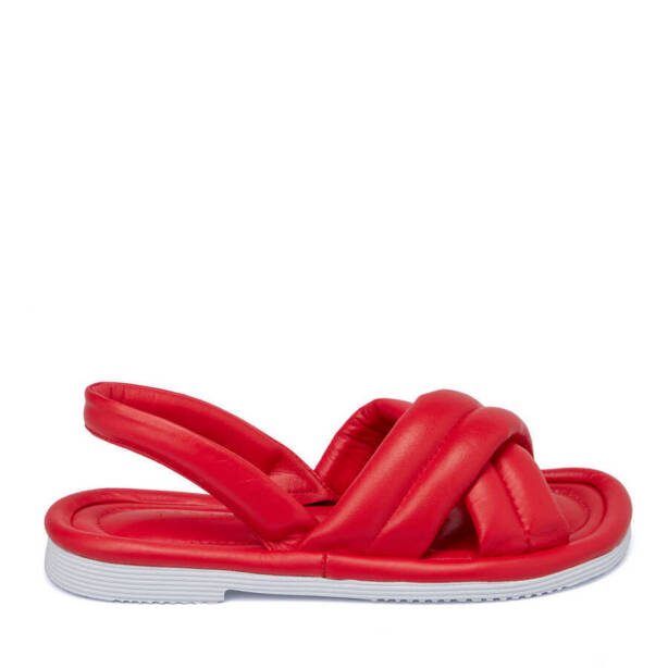 Kırmızı Deri Kadın Sandalet - K24Y1SN67414-A30 - 3