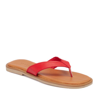 Kırmızı Deri Kadın Sandalet - K24Y1TR67437-A30 - 1