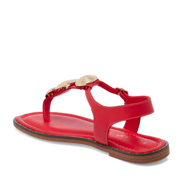Kırmızı Deri Kadın Sandalet - K25Y1SN67781-A30 - 2