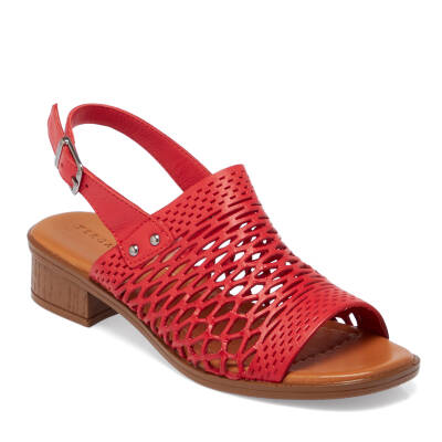 Kırmızı Deri Kadın Sandalet - K25Y1SN67928-A30 