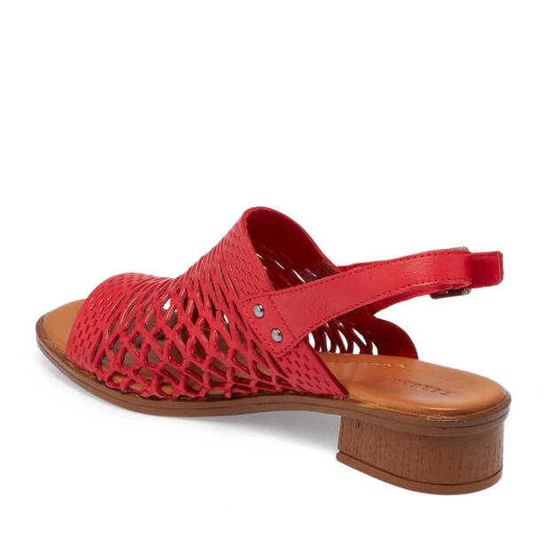 Kırmızı Hakiki Deri Kadın Sandalet - K25Y1SN67928-A30 - 3