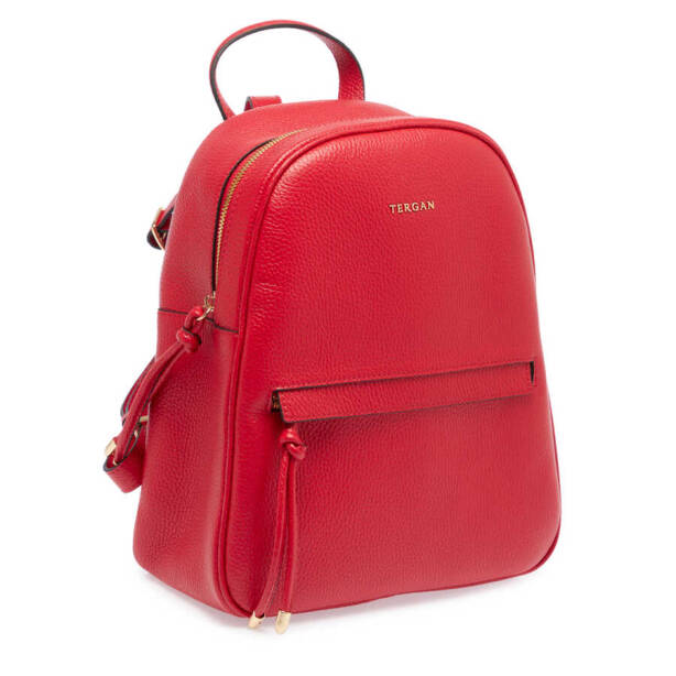 Kırmızı Hakiki Deri Kadın Sırt Çantası - S1SR00080132-B68 - 2