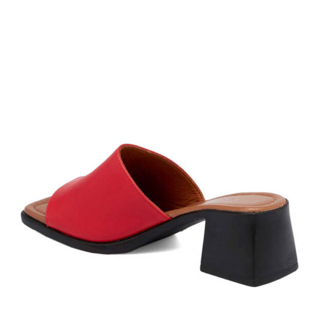 Kırmızı Hakiki Deri Kadın Terlik - K24Y1TR67242-A30 - 3