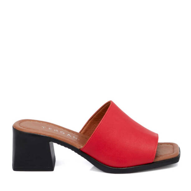 Kırmızı Hakiki Deri Kadın Terlik - K24Y1TR67242-A30 