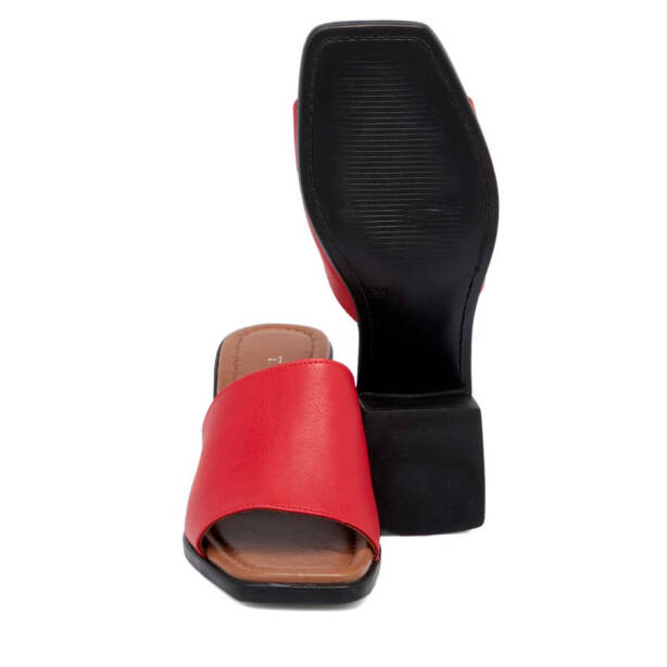 Kırmızı Hakiki Deri Kadın Terlik - K24Y1TR67242-A30 - 4