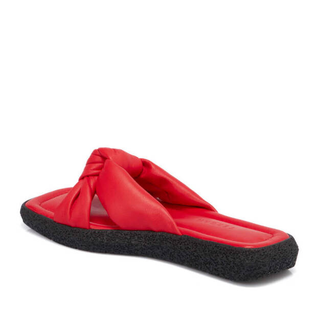 Kırmızı Hakiki Deri Kadın Terlik - K24Y1TR67432-A30 - 2