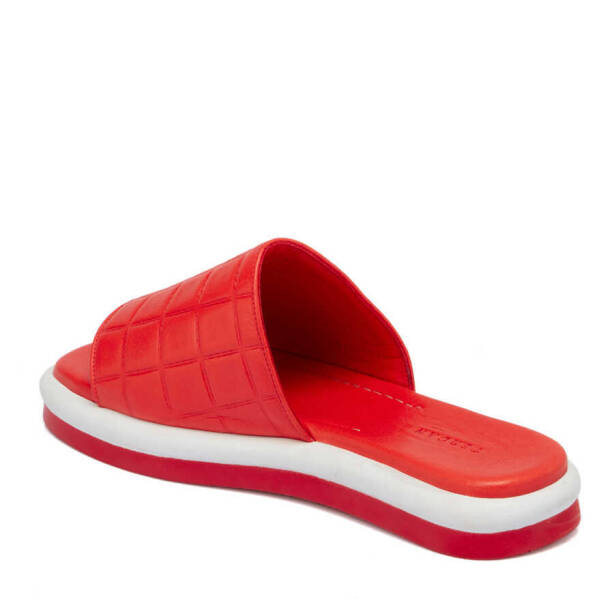 Kırmızı Hakiki Deri Kadın Terlik - K24Y1TR67443-A30 - 3