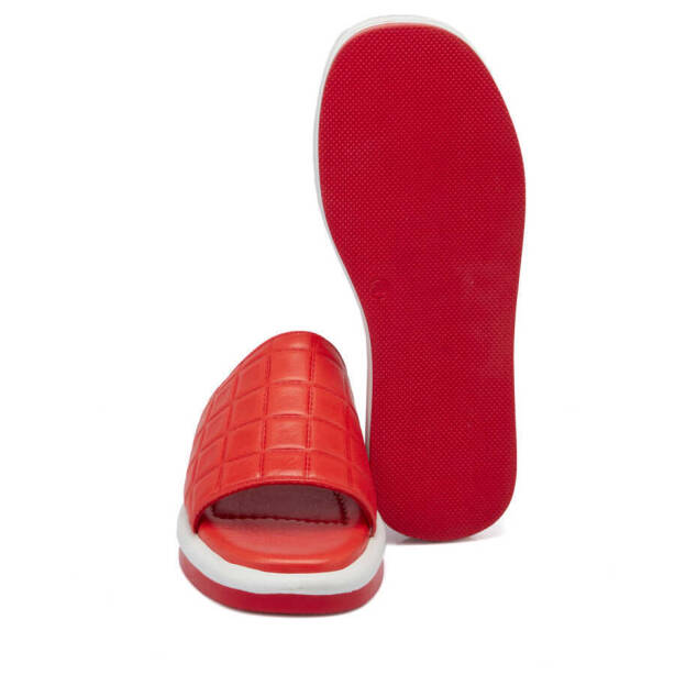 Kırmızı Hakiki Deri Kadın Terlik - K24Y1TR67443-A30 - 4