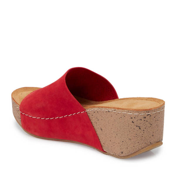 Kırmızı Deri Kadın Terlik - K25Y1TR67998-F35 - 2