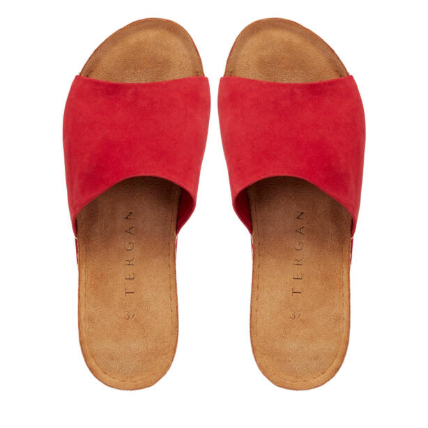 Kırmızı Deri Kadın Terlik - K25Y1TR67998-F35 - Tergan