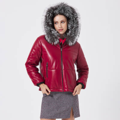 Kırmızı Deri - Kürk Kadın Mont - K23KDM320392-Q3S - 6