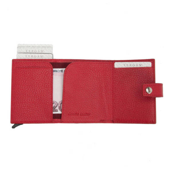 Kırmızı Hakiki Deri Unisex Kredi Kartlık - S1KK00000263-B68 - 3