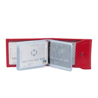  Kırmızı Deri Unisex Kredi Kartlık - S1KK00001193-C71 - 2