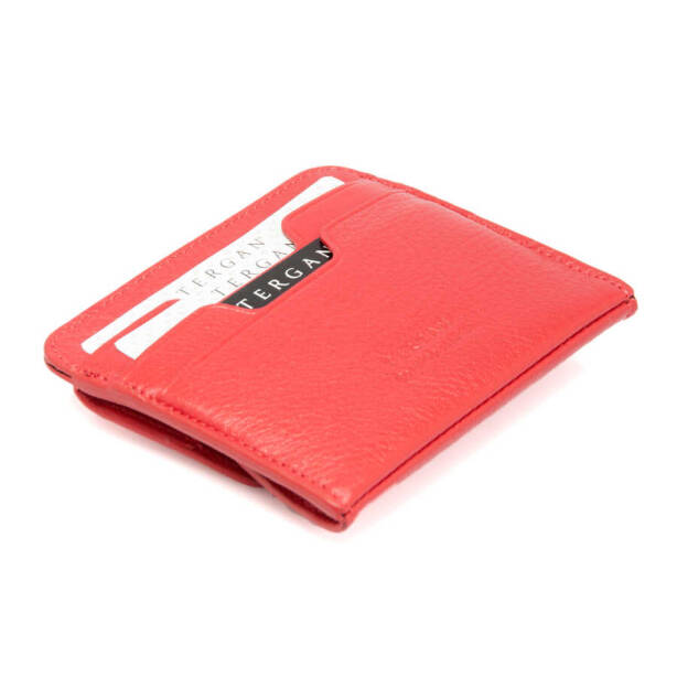 Kırmızı Deri Unisex Kredi Kartlık - S1KK00001581-A86 - 2