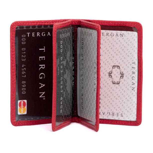 Kırmızı Hakiki Deri Unisex Kredi Kartlık - S1KK00001601-B68 - 2