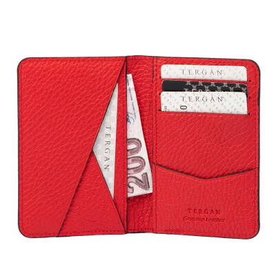  Kırmızı Deri Unisex Kredi Kartlık - S1KK00001645-B68 - 2