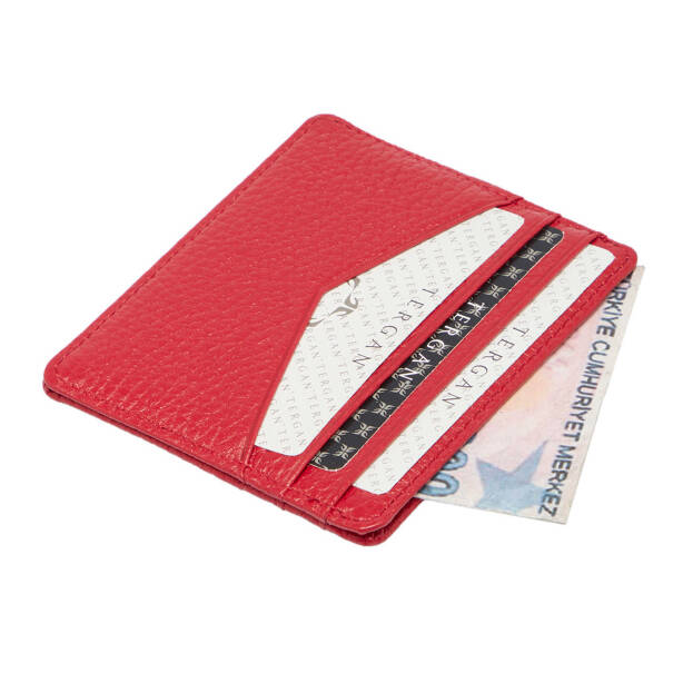 Kırmızı Deri Unisex Kredi Kartlık - S1KK00001665-B68 - 2