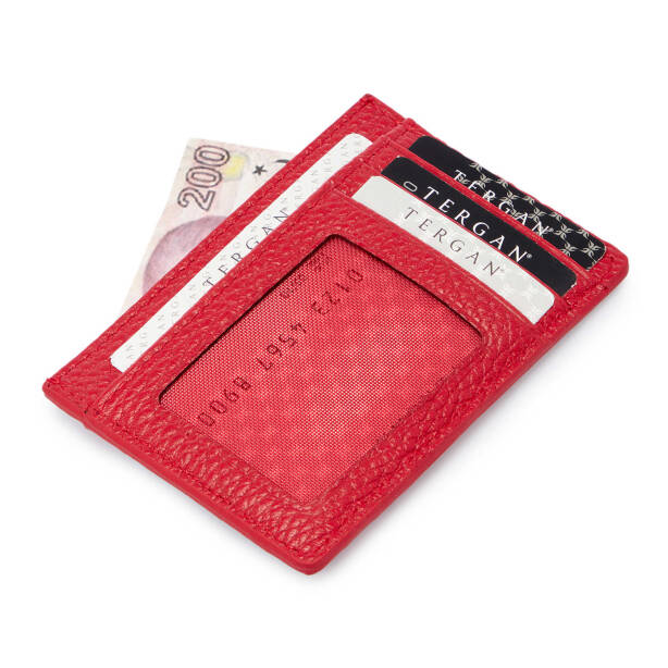 Kırmızı Deri Unisex Kredi Kartlık - S1KK00001676-B68 - Tergan