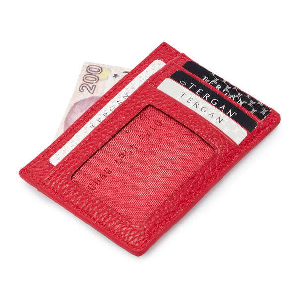 Kırmızı Deri Unisex Kredi Kartlık - S1KK00001676-B68 - 2