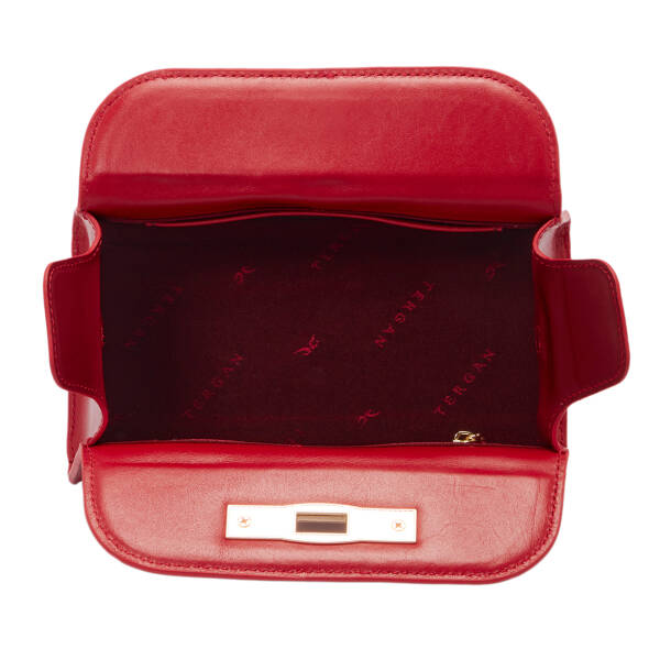 Kırmızı Hakiki Deri Kadın Çapraz Askılı Çanta - S25K1BC80473-H4B - 4