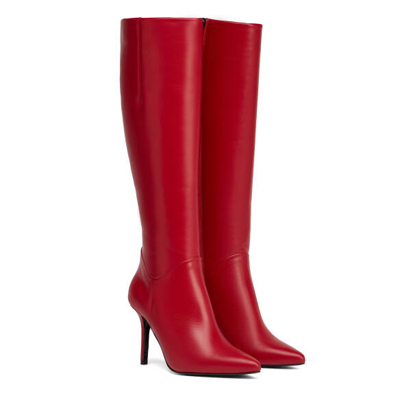 Kırmızı Hakiki Deri Kadın Çizme - K25K1CM68382-A30 - 2