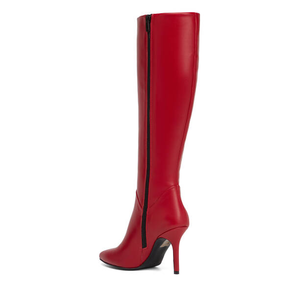 Kırmızı Hakiki Deri Kadın Çizme - K25K1CM68382-A30 - 4