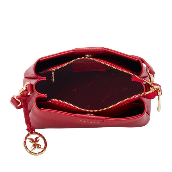 Kırmızı Hakiki Deri Kadın Omuz Çantası - S26Y1BC80172-B68 - 4