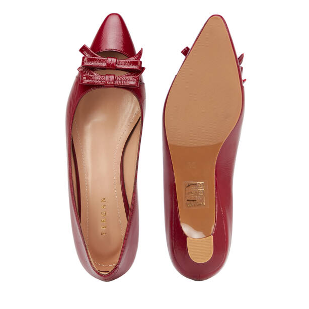 Kırmızı Hakiki Rugan Deri Kadın Babet - K25S1AY68136-X34 - 6