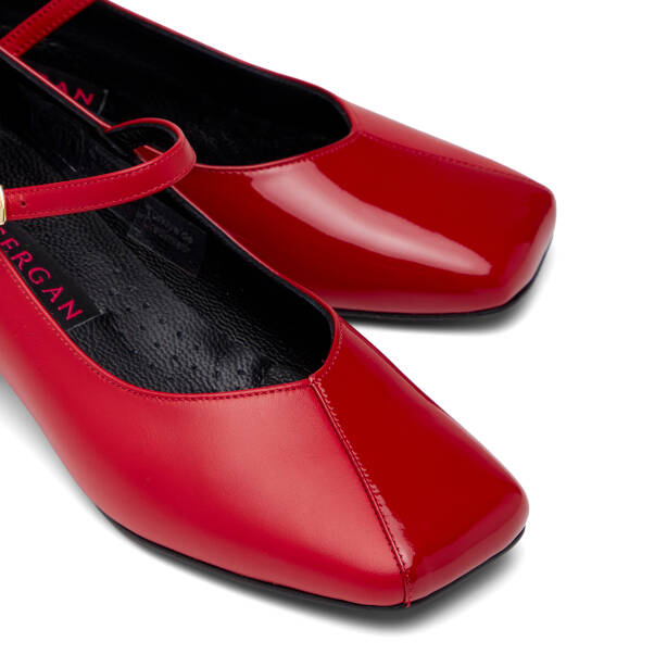 Kırmızı Hakiki Rugan Deri Kadın Topuklu Ayakkabı - K26I1AY68498-D02 - 3