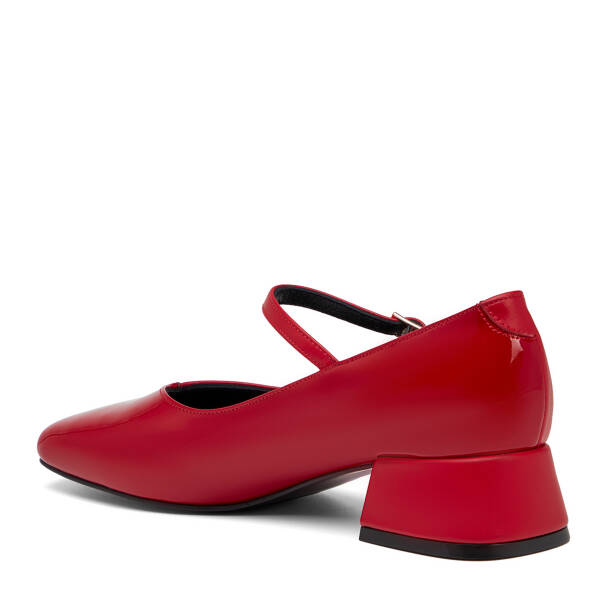 Kırmızı Hakiki Rugan Deri Kadın Topuklu Ayakkabı - K26I1AY68498-D02 - 4