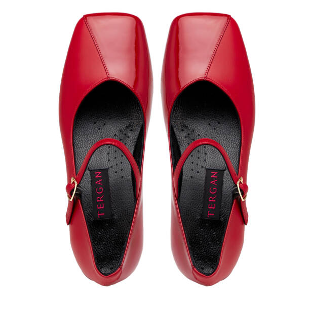 Kırmızı Hakiki Rugan Deri Kadın Topuklu Ayakkabı - K26I1AY68498-D02 - 5