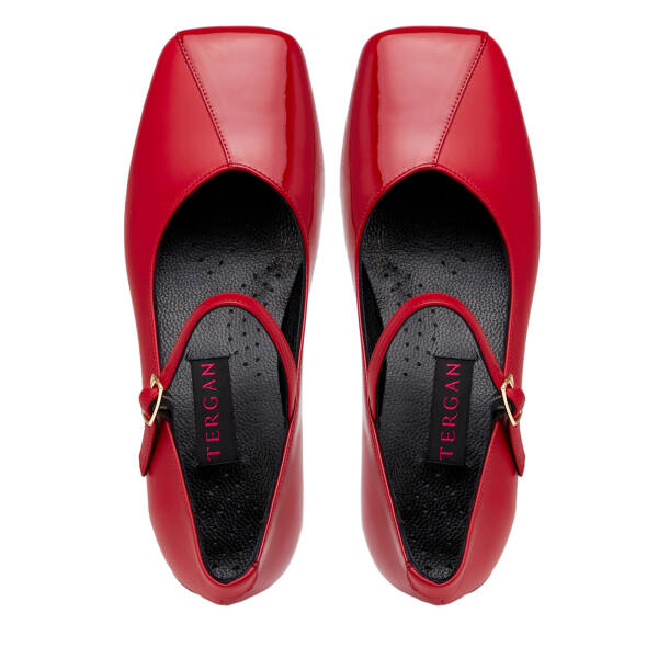 Kırmızı Hakiki Rugan Deri Kadın Topuklu Ayakkabı - K26I1AY68498-D02 - 5