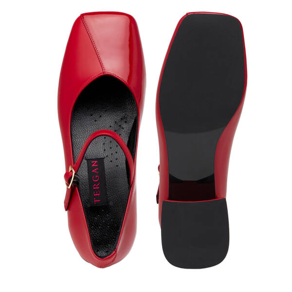 Kırmızı Hakiki Rugan Deri Kadın Topuklu Ayakkabı - K26I1AY68498-D02 - 6