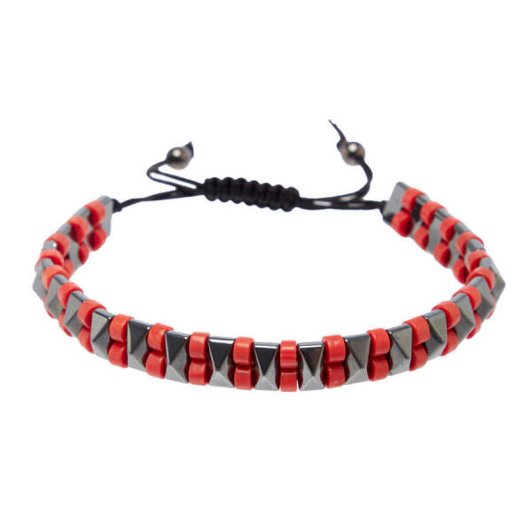 Kırmızı Jasper Erkek Bileklik - E1BLK0410374-F75 - 1