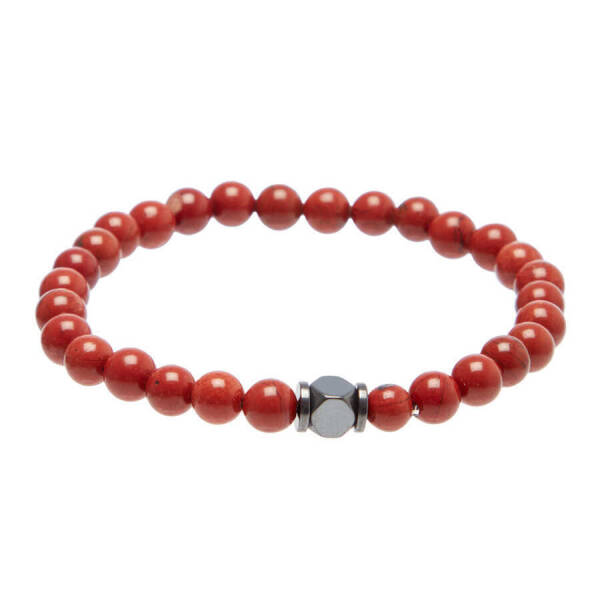 Kırmızı Jasper Erkek Bileklik - E1BLK0410378-F75 - 1