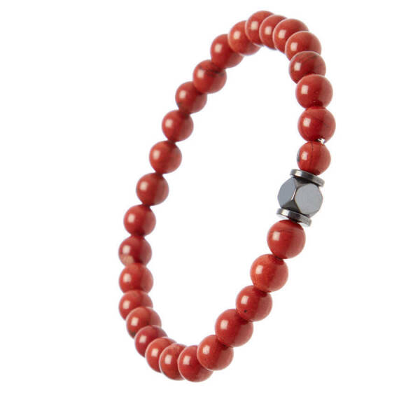 Kırmızı Jasper Erkek Bileklik - E1BLK0410378-F75 - 2