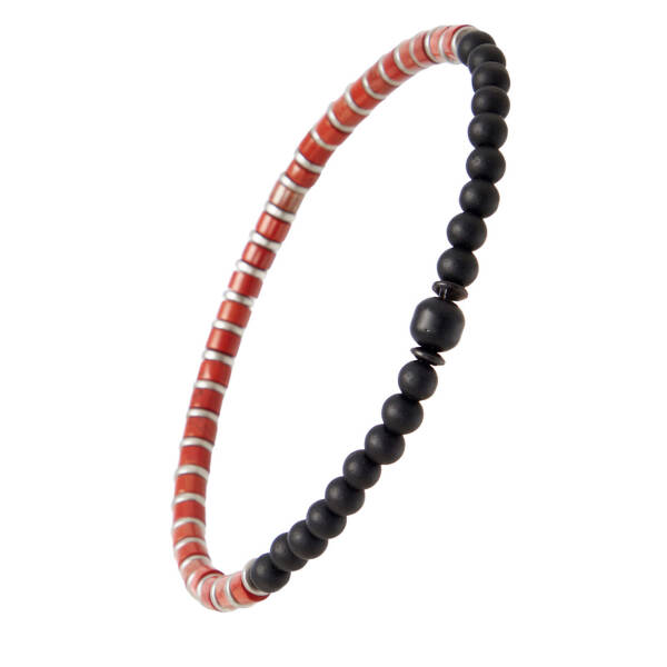 Kırmızı Jasper-Onix Erkek Bileklik - E1BLK0410452-F75 - 2