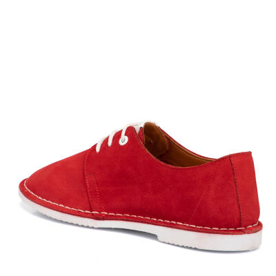  Kırmızı Nubuk Deri Kadın Casual Ayakkabı - K21I1AY65433-F35 - 2